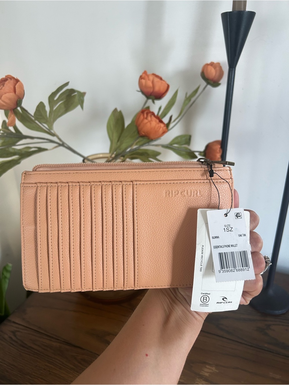 Rip Curl Peach Card Organizer Wallet
